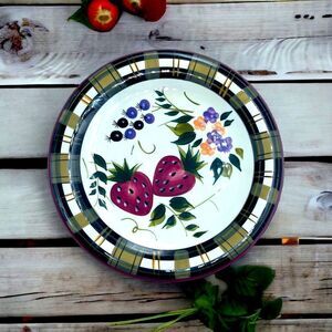 Oneida l Strawberry Plaid l 8” Salad Plate l Hand-painted l Replacement plate